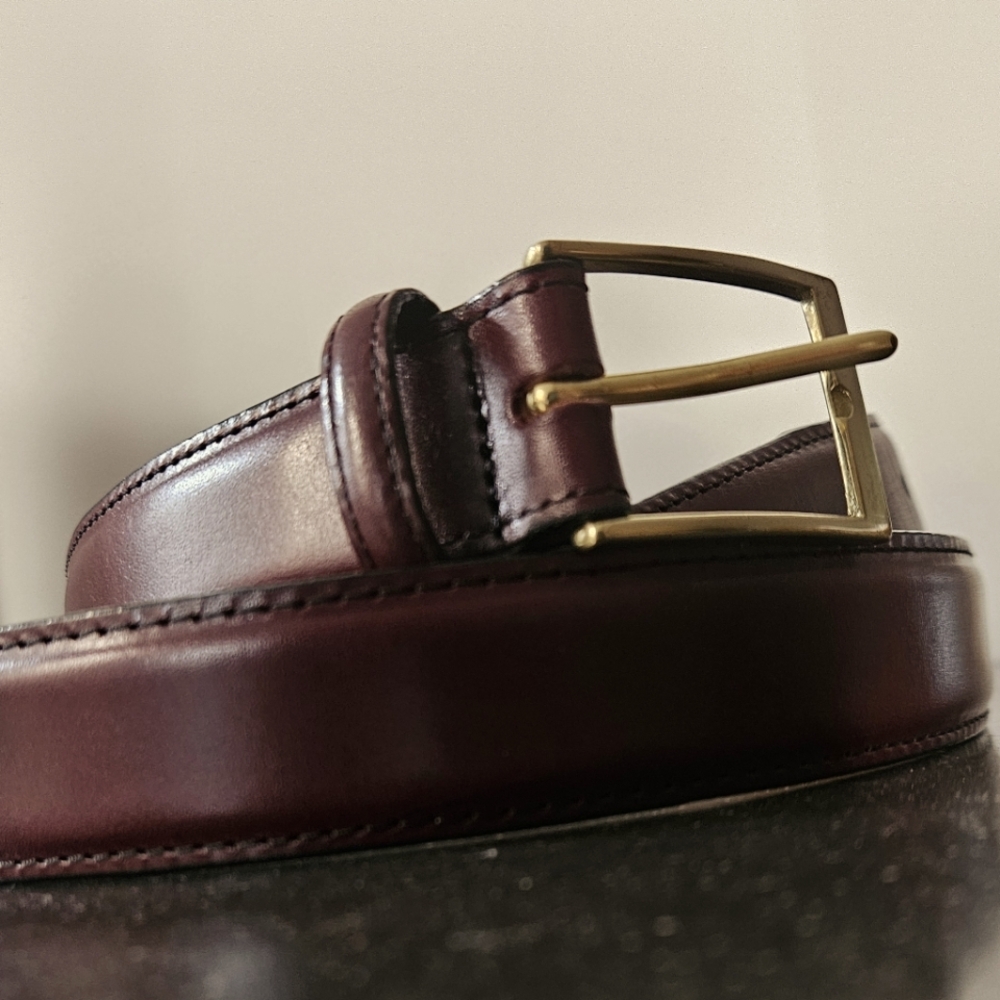 Brighton Belt Men's Size 42 Brown Gloved Leather Brass Buckle Made In USA  36113